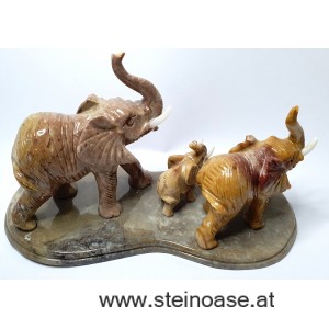 Elefanten Familie 3-teilig, Speckstein